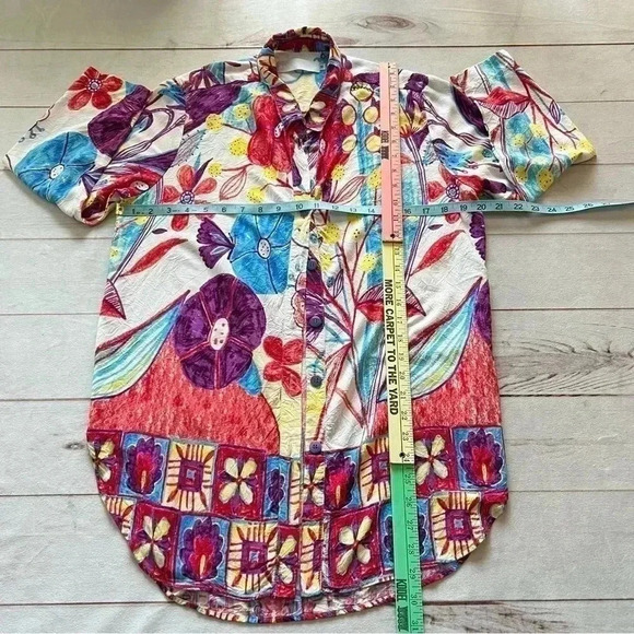 Jams World Retro Trinity Shirt Artsy Novelty Women’s Medium Floral Hippy Boho - Picture 3 of 13